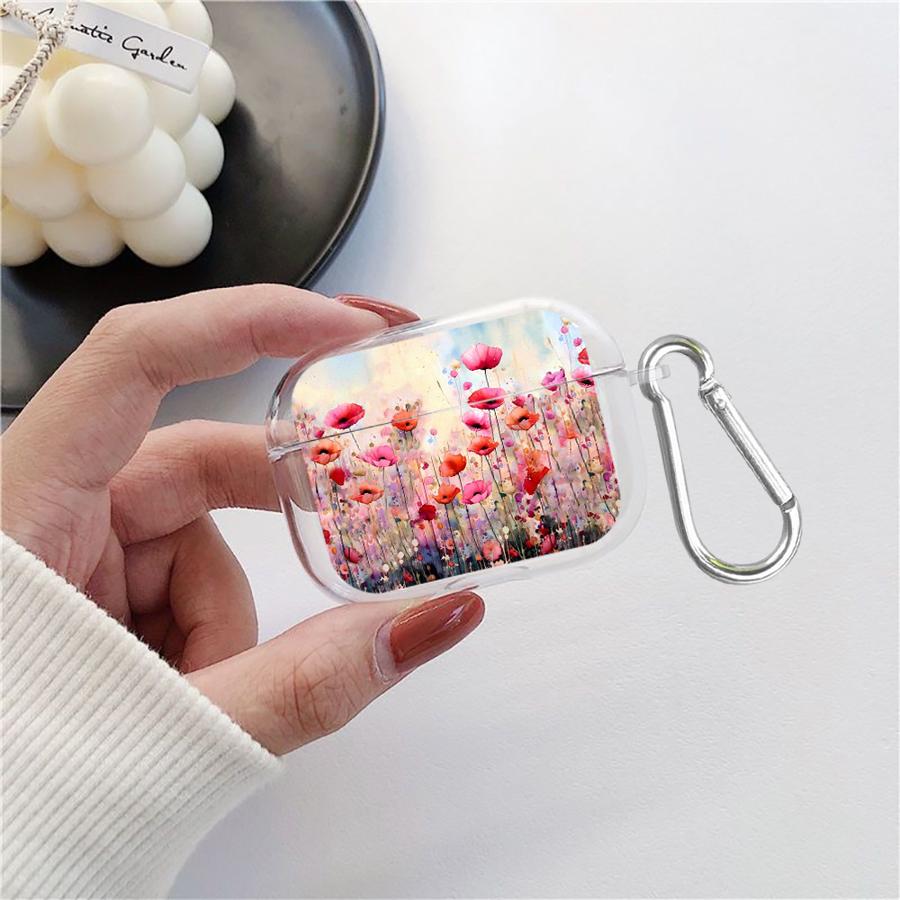 Прозрачные чехлы для наушников Cover Case Для Airpods Pro3 3 2 Pro Pro2 1 4 Мультяшный цветок