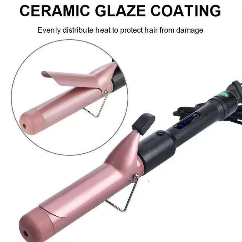25 мм щипцы для завивки волос 1 дюйм профессиональные щипцы для завивки волос турмалиновое покрытие цилиндрический щипцы для завивки волос, ЖК-дисплей с 9 настройками нагрева