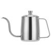 Coffee Pot Stainless Steel Long Fine Spout Manual Coffee Kettle with Cover for Home Coffee