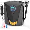 Digital Car Tyre Inflator Air Compressor Portable 150PSI DC12V Air Pump 9 5FT Cord Digital Pressure Display And 3 Nozzle Valve Adaptors For Car/Bike/