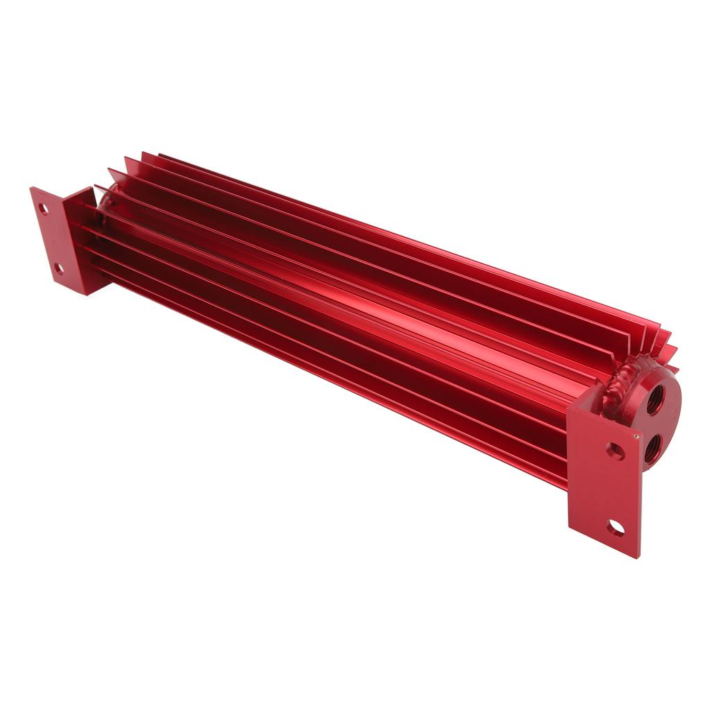 12in Transmission Dual Channel Cooler Aluminum Finned Anodize Dual Pass Transmission Heat Sink Universal Fit for Car