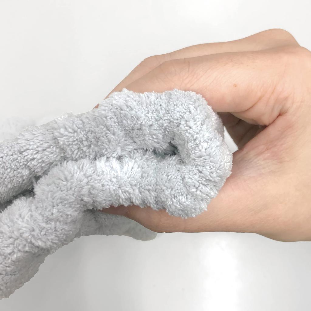 Полотенце для сушки волос Towa, тюрбан из микрофибры, быстросохнущая повязка для волос, серая, 20x17 см, мягкая шапочка для волос для ванны, широкая, для мытья лица