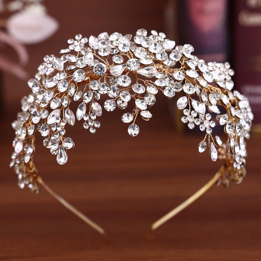Свадебная повязка на голову, роскошная плетеная повязка на голову со стразами ручной работы, свадебное платье, свадебная повязка на голову, аксессуары для волос