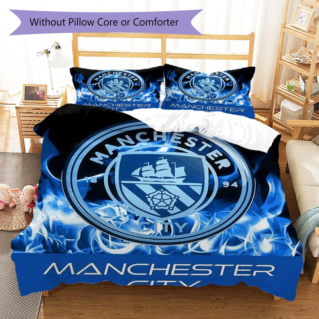 Soft MCFC Blanket Bedding Quilt Set Quilt Cover Pillowcase Home Decoration Birthday Gift (1 * duvet cover + 2 * pillowcase, without core)