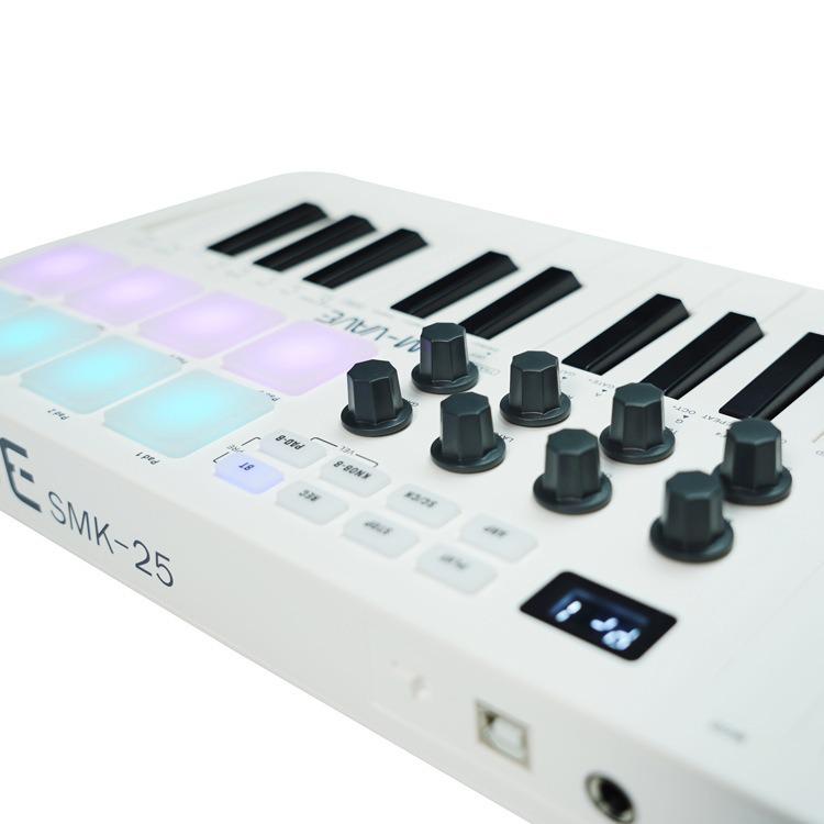 SMK-25 Portable MIDI Keyboard Controller with RGB Drum Pads