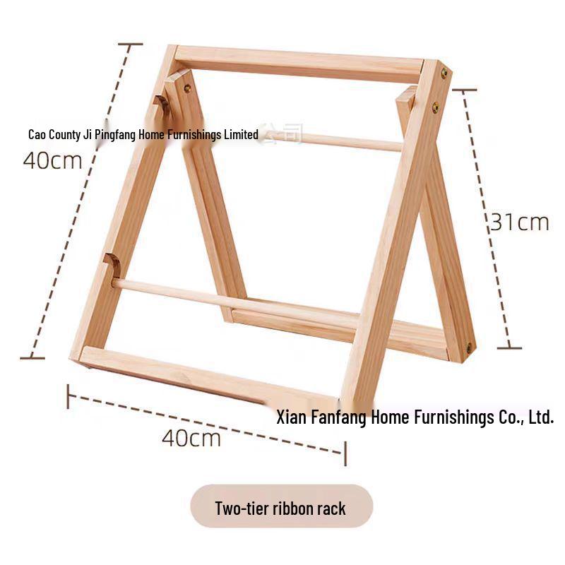 Solid Wood Ribbon and Yarn Storage Rack - Home DIY Display for Ribbon Spools In Art Areas