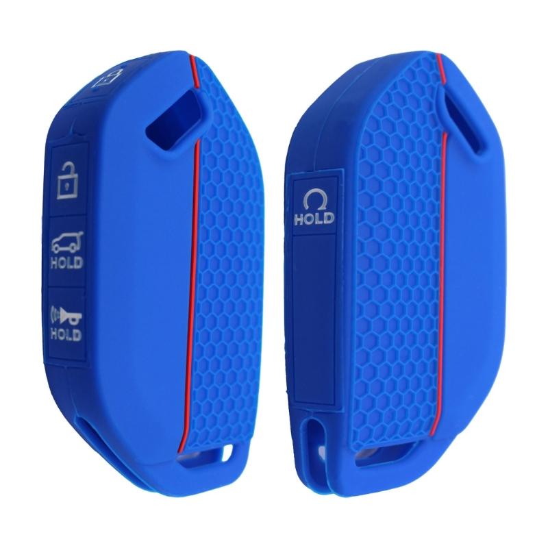 Key Fob Protector Cover Silicone Car Key Case Waterproof Remote Key Cover Honeycomb Texture Shell Case