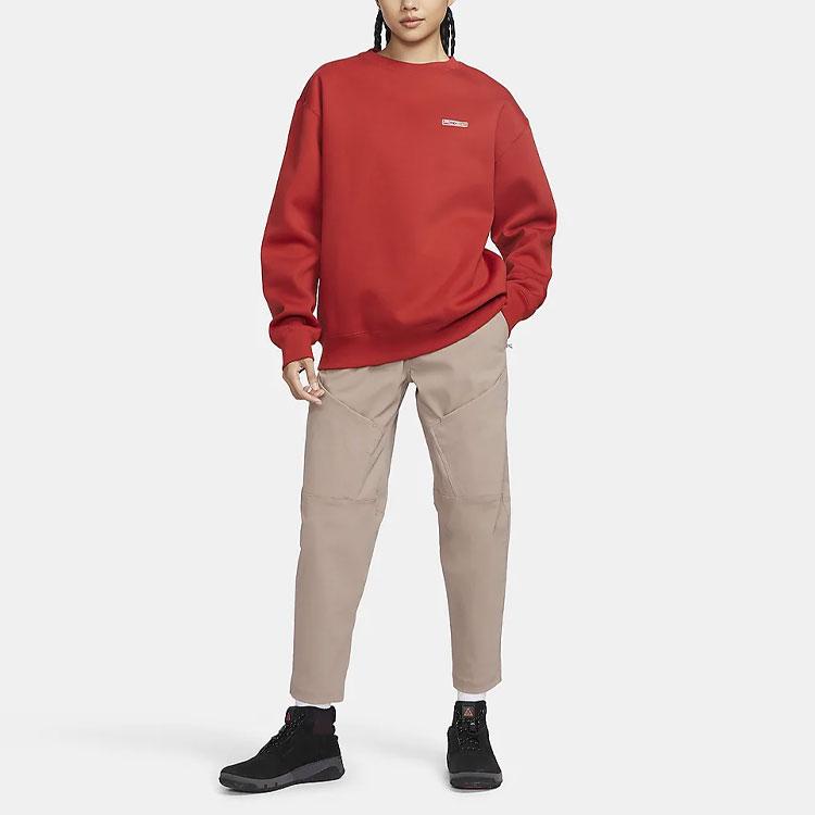 Nike Серия ACG однотонные прямые трикотажные спортивные брюки со средней посадкой и шнурком женские брюки цвета хаки, горно-белый FD5213-247