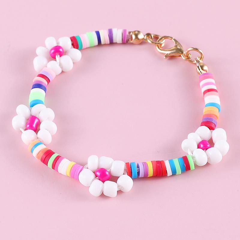 Ювелирный набор из ожерелья ручной работы «Маргаритка» и разноцветного браслета с бусинами для детей Yunyun Jewelry