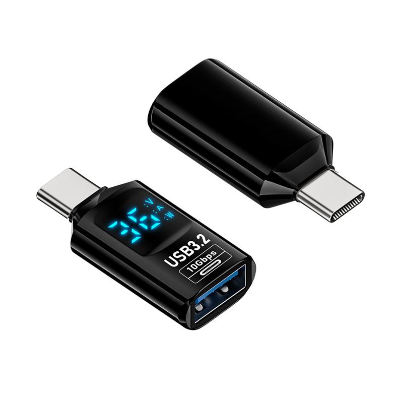 36 Вт 3A Qc зарядный адаптер с цифровым дисплеем напряжение ток измерители мощности Usb 3.2 10 Гбит/с Otg Usb A Male To C Pd 60 Вт зарядное устройство