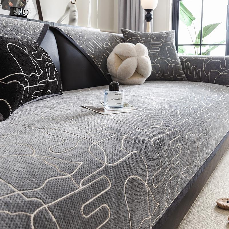 Chenille Sofa Cushion, Universal In All Seasons, Non-Slip And Dirt-Resistant Seat Cushion, Light Luxury And High-End Sofa Cover, Cloth Towel