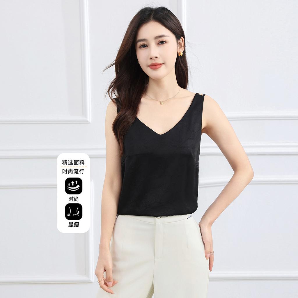 Summer Solid Color Hanging Temperament Commuting Sleeveless Camisole Top