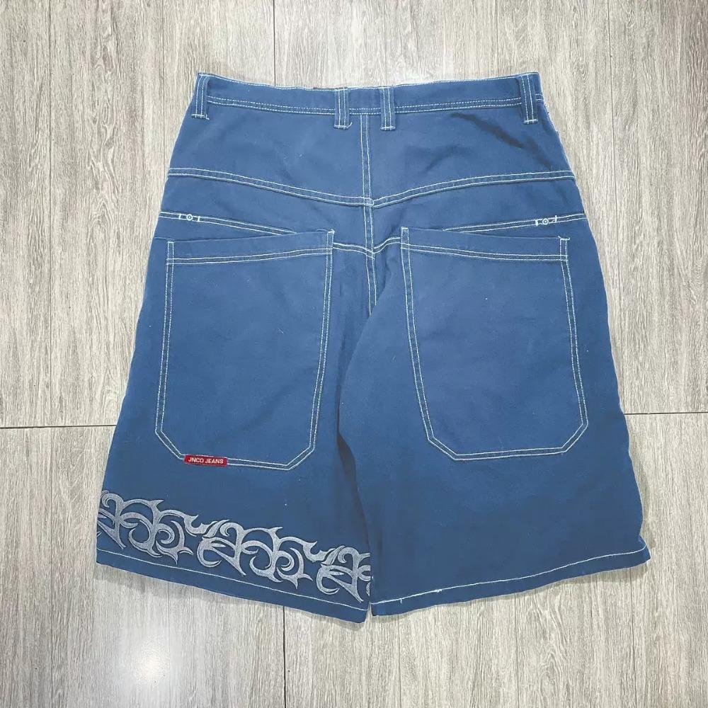 Хип-хоп ретро джинсовые шорты Y2k синяя стирка широкие прямые рабочие брюки мужские и женские уличные шорты одежда