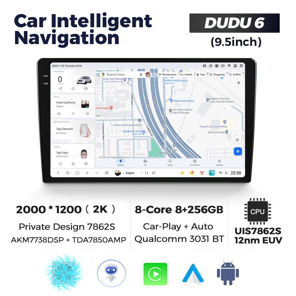 DUDUAUTO DUDU 7 DUDU7 Android 13 Wireless CarPlay Auto Universal 9.5" 10.36" Car Radio Multimedia Player GPS Intelligent System