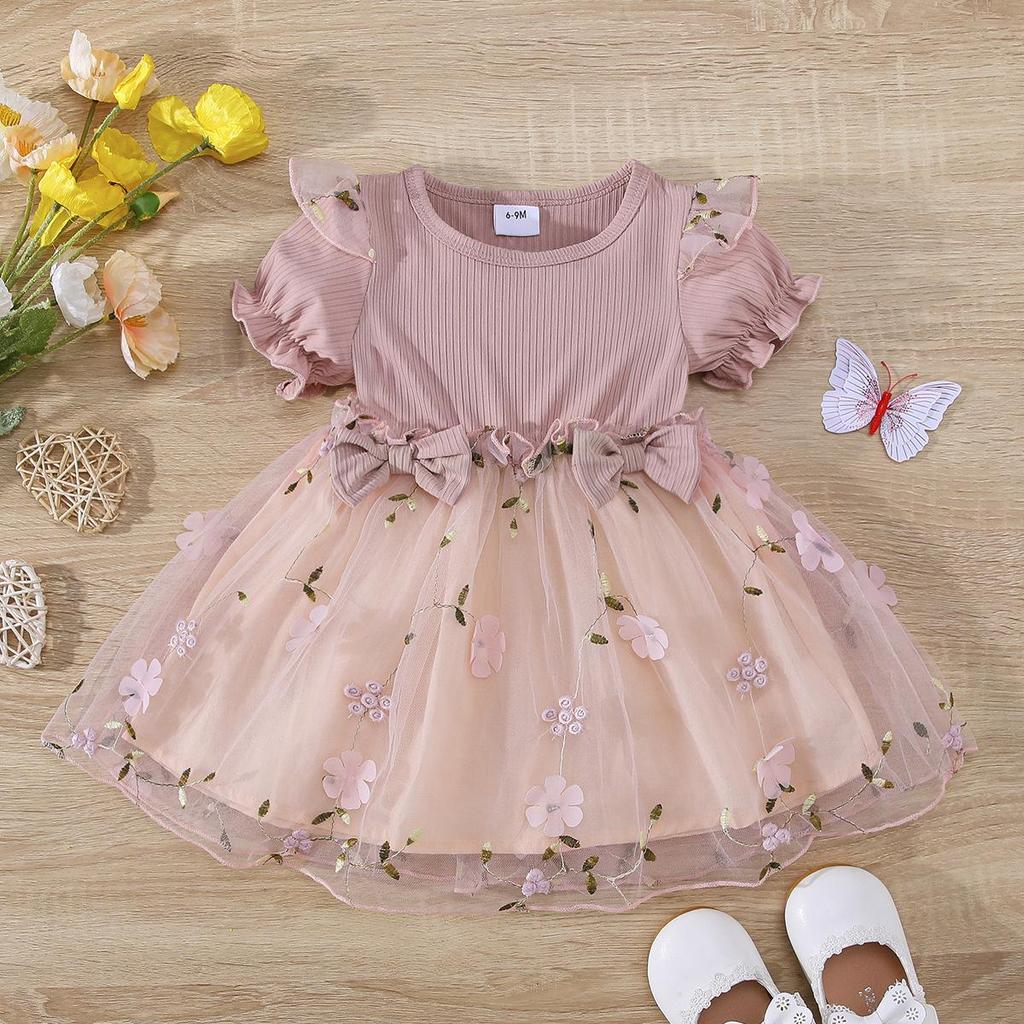 European & American Style Baby Girls' Summer Mesh Princess Dress