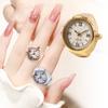New Stylish Retro Roman Numeral Ring Watch, Light Luxury Versatile Niche Quartz Finger Ring Watch