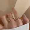 Double-Layer Zircon Love Ring: Adjustable, Sweet Design, Trendy High-End Index Finger Ring for Women