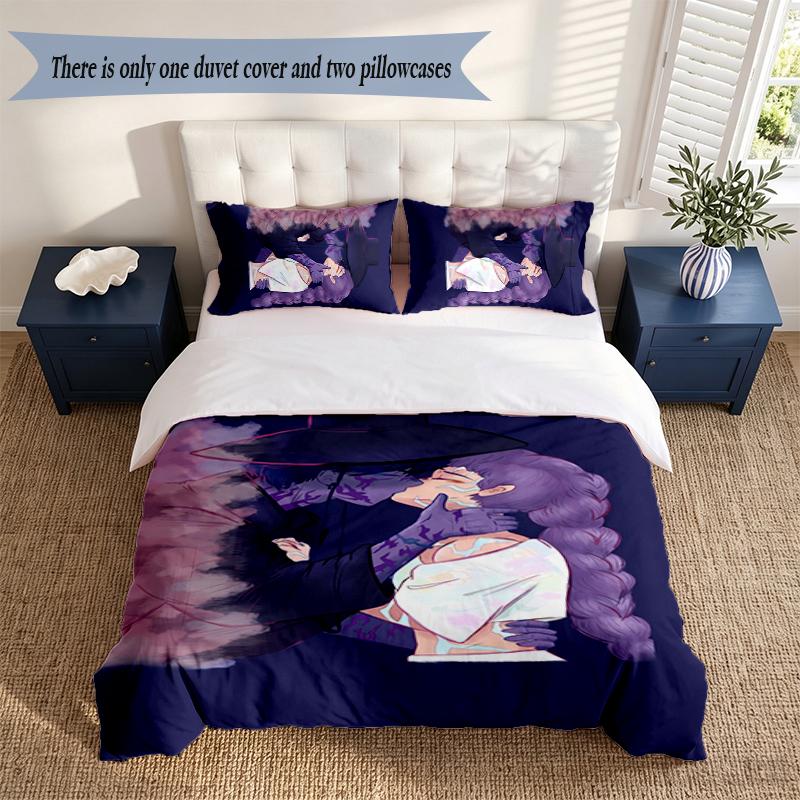 rujinu 3‑Piece Bedding Set Soft Microfiber Duvet Cover Pillowcases Comfortable Bed Linen for Bedroom Decoration