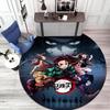 Classic Japanese-style cartoon Demon Slayer round rug, home soft decorative anti-slip yoga mat and chair mat, outdoor floor mat carpet K7