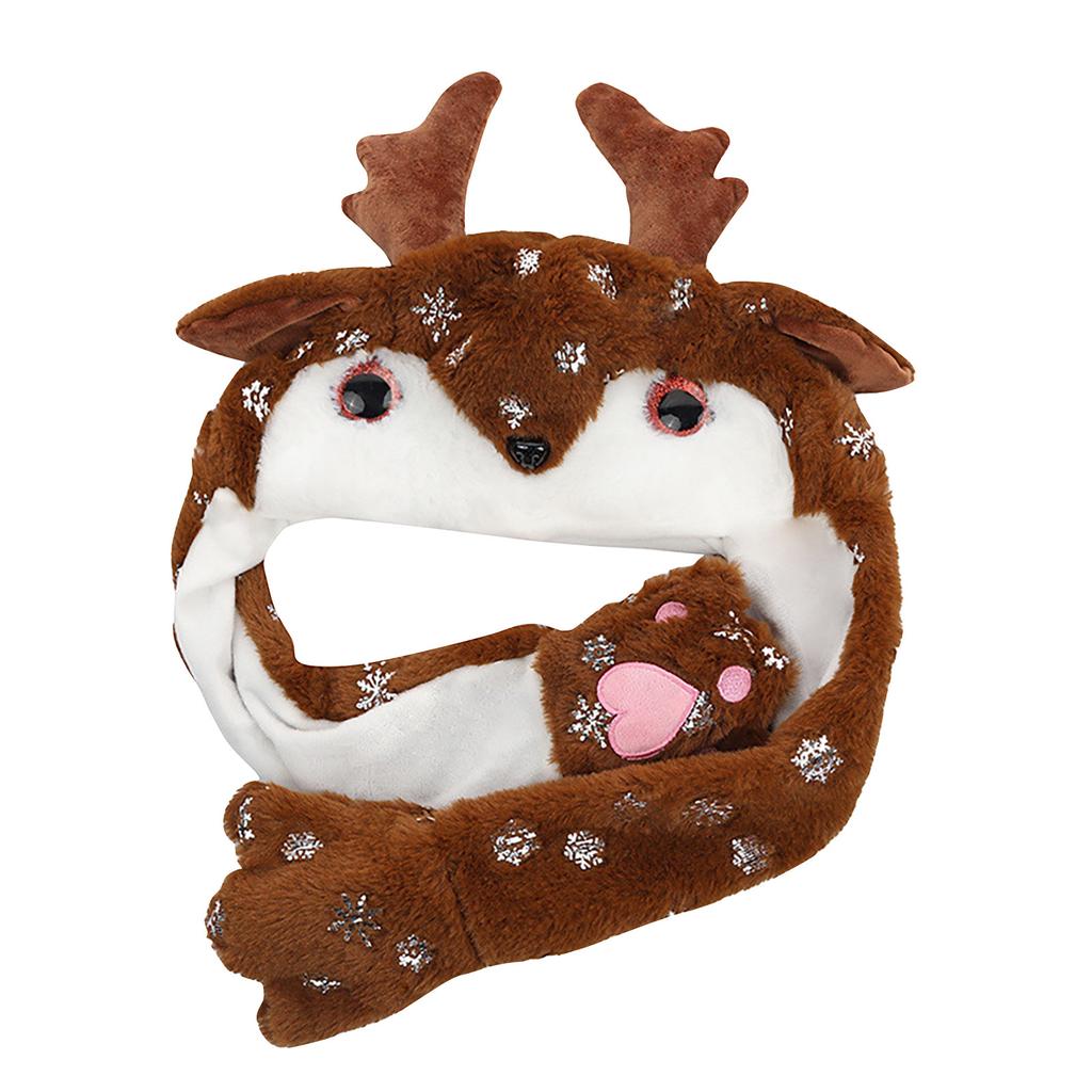 Christmas Gifts Santa Pinching Moving Ears Hat Elk Headgear Headdress Decorations Small Gifts Christmas Ornaments New Year For Christmas Decorations