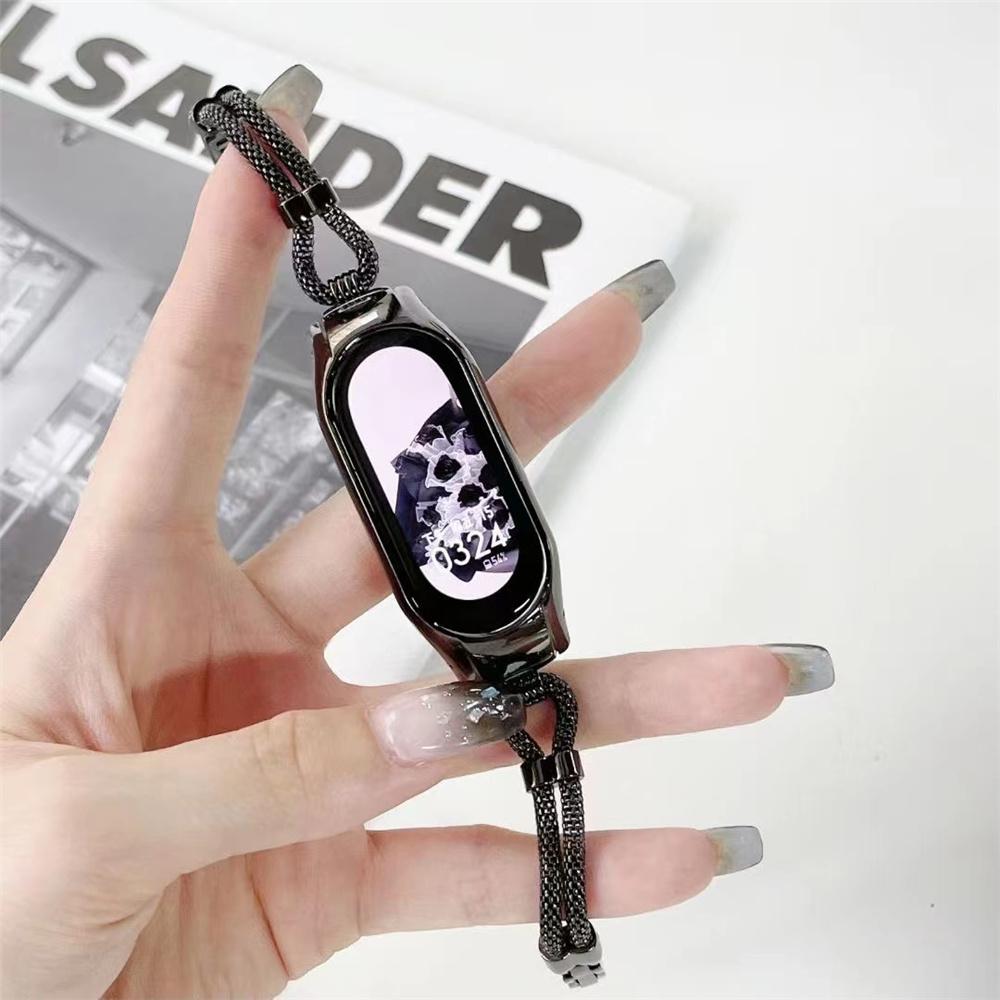 Новый дизайн, медная цепочка с браслетом из цинкового сплава для Xiaomi Mi Band 7 6 5 4, регулируемый ремешок для часов MIband, металлические аксессуары