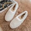 Fashion Basic Designer White Wool Shoes Ladies Winter Comfy Slip On Cotton Fur Flats Women Cold Proof Bare Foot Loafers Furry Moccasines