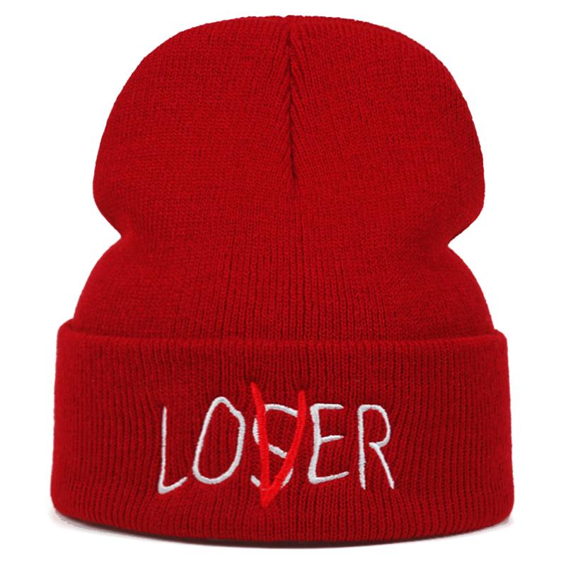 Модная вышивка LOSER Осенние и зимние шапки Велосипедные теплые вязаные шапки Спортивные шапки Холодные шапки