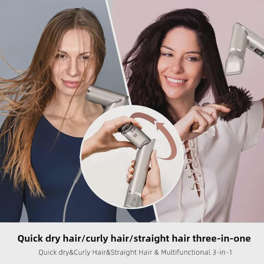 Складной высокоскоростной фен для волос с горячим воздухом и стайлер 8 в 1: Автоматическая завивка, выпрямление волос Гребень
