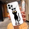 Чехол для телефона для iphone 17ProMax Air 16 15 14 13 Pro Max 15 16 Pro 15Plus Мультяшный черный кот
