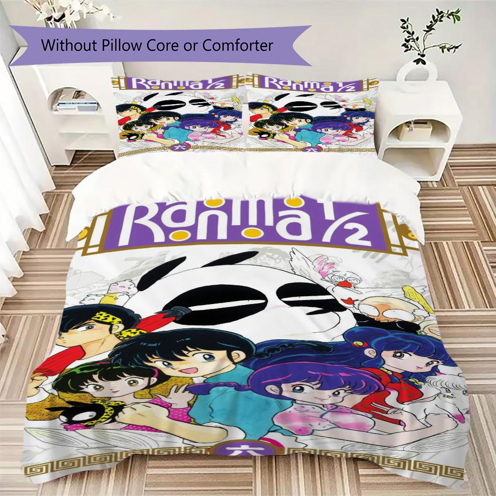 Ranma Pattern Bedding,Quilt Set Quilt Cover Pillowcase Home Birthday Gift (1*duvet cover+2*pillowcase,without core)SSJT0917184