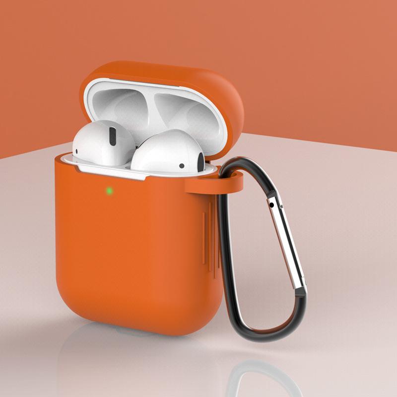 Сплошной цветной силиконовый мягкий чехол для Airpods 1/2, жидкий силиконовый беспроводной Bluetooth-наушник, защитный чехол для Airpods 2