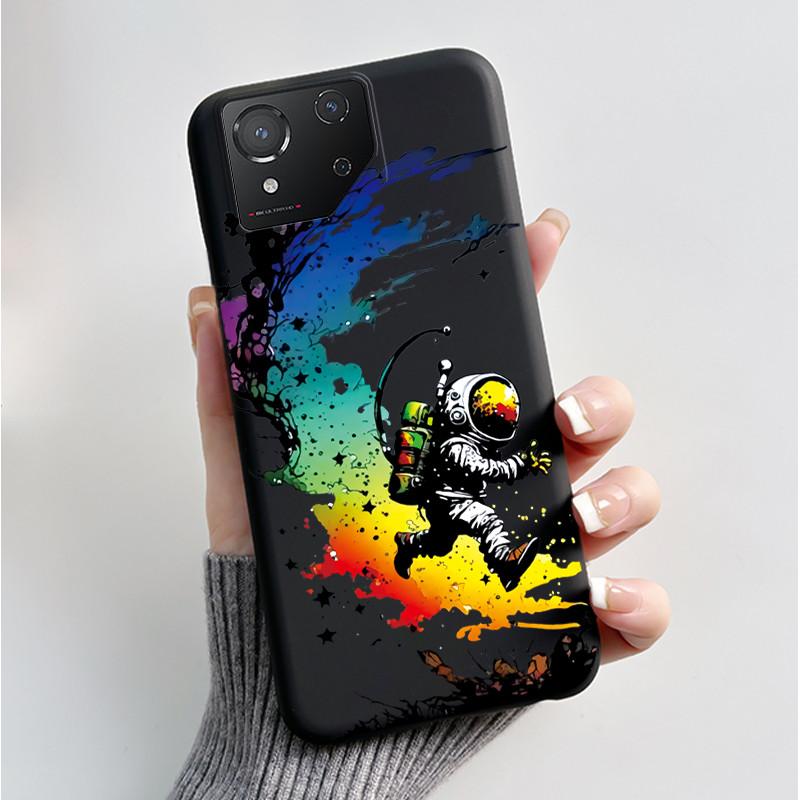Чехол для ASUS ROG Phone 8 Чехол для ROG Phone 8 Pro Capa Мягкий Силикон Черный Корпус Чехлы для Телефона с Милым Цветочным Мультяшным Принтом