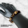 Браслет из натурального камня Power Stone для мужчин Four Divine Beasts Power Stone Tiger Eye AAA12mm Four Divine Beasts Gold Engraving Tiger Eye 14mm Luck with