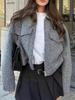 Женская свободная шерстяная куртка - Осенне-зимний дизайн Street Fashion 2025