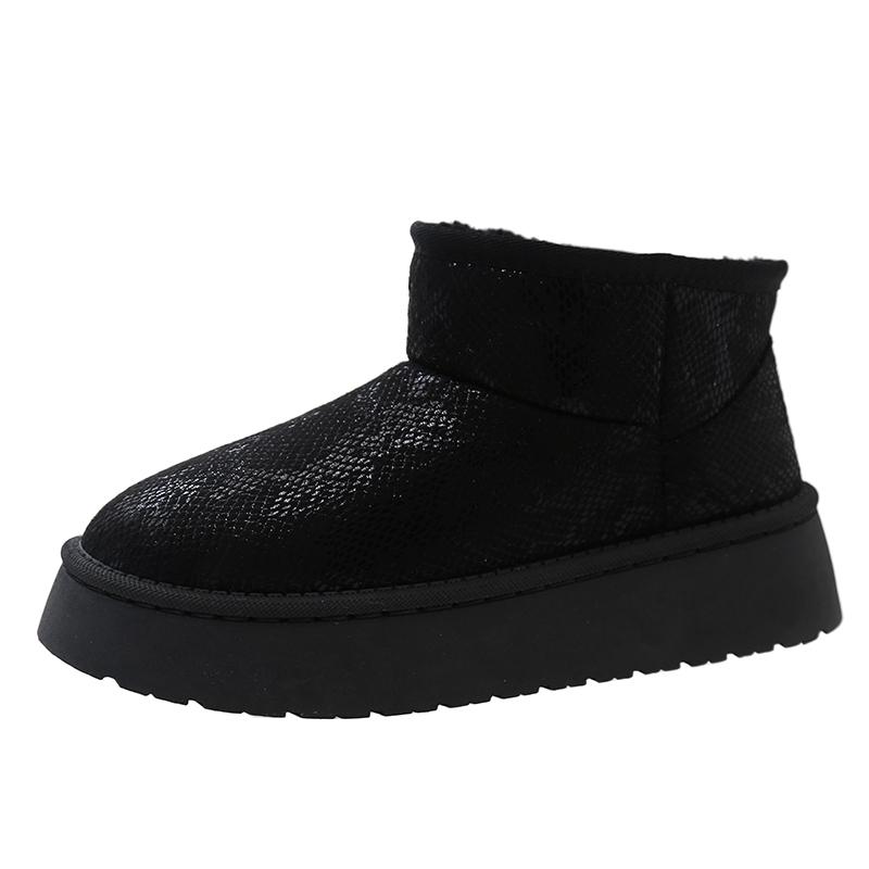 2024 New Classic Thick Velvet Women's Comfortable Warm Ankle Boots Women's Winter Women's Shoes Thick-soled Snow Boots