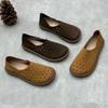Fashion GKTINOO Handmade Genuine Leather Hollowed Out Flat Shoes 2025 Summer New Retro Loafers Round Toe Soft Sole Women's Sandals