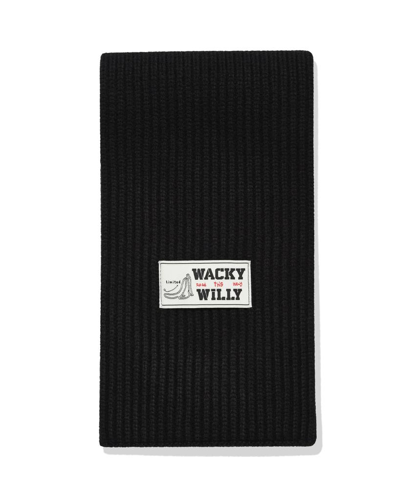 WACKY WILLY Базовый вязаный шарф Черный