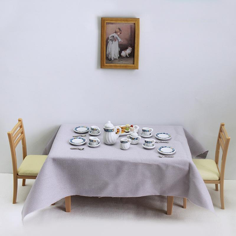 Аксессуары для кукольного домика 1/12, кухонная миниатюра, 15 шт., мини-фарфоровый цветок, набор чайных чашек, декор для кукольного домика, имитация кукольного домика, декоративные аксессуары