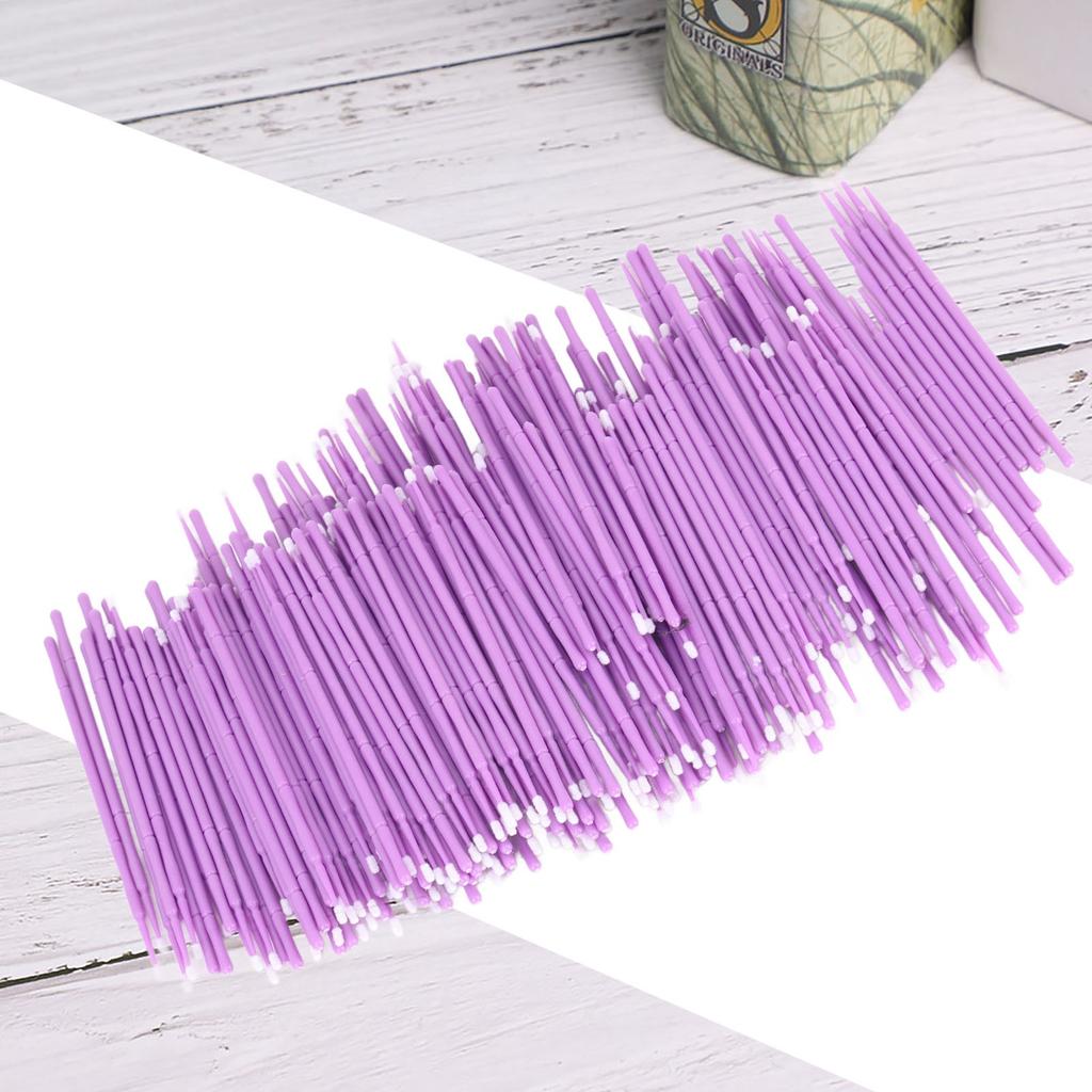 200 шт. тампоны для наращивания ресниц ватные палочки микро аппликаторы кисточки для макияжа фиолетовые