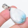Natural Larimar Gemstone Handmade 925 Sterling Silver Jewelry Pendant 1.97" A9c31