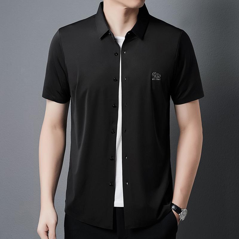 Летняя новая мужская рубашка с короткими рукавами для среднего возраста, для отдыха, для бизнеса, модная клетчатая тонкая кардиганная рубашка