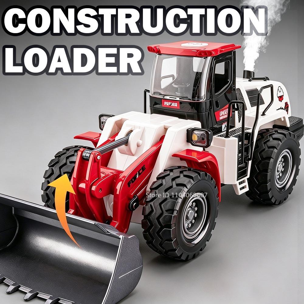 1:32 Toy Model Construction Loader Fire Engine Truck Metal Diecast Spray Engineering Vehicle Sound Light Boy Educational Toys