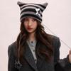 Y2K Cat's Ears Knitted Hat Star Warm Cap Fashion Slouchy Knitted Beanies  Cycling