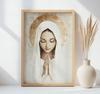 Modlitwa Maryi W Ciszy Modlitwa Maryi W Ciszy, 40X50 Cm, Rama Aluminiowa Złota, Papier Matowy 230 Gsm