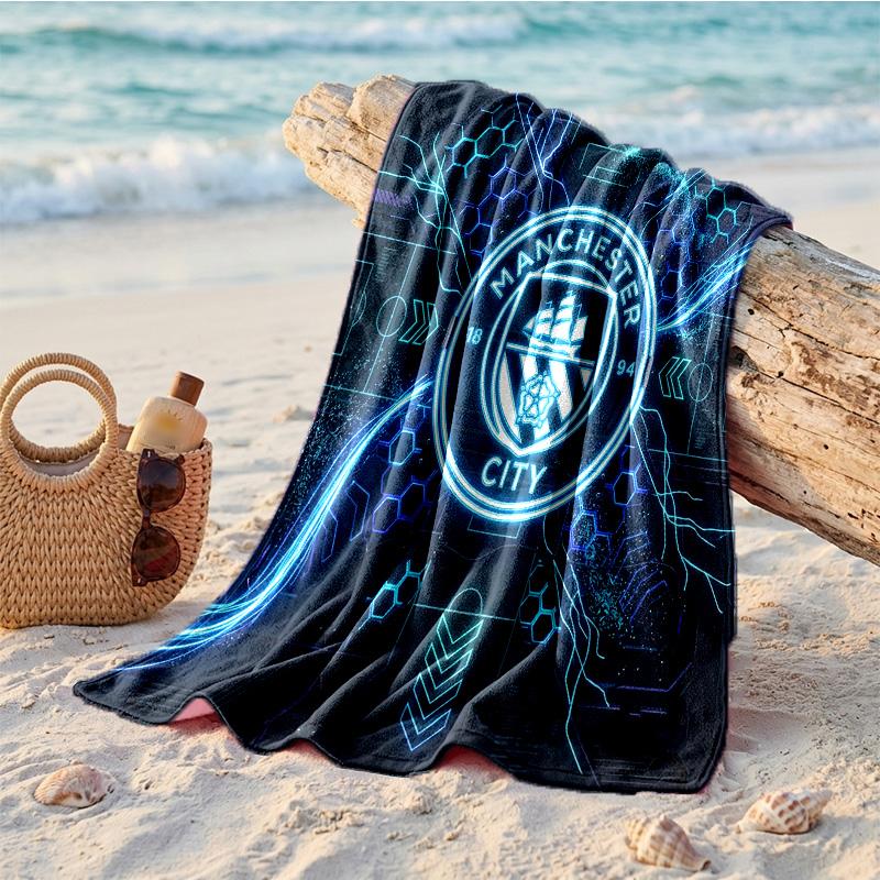 Manchester City Print Microfiber Beach Towel Quick Dry Absorbent Large Towel For Beach Swimming Travel