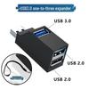 USB 3.0 High-Speed 3-Port Laptop Hub and Docking Station