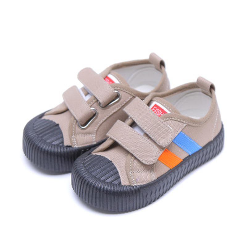 Детская парусиновая обувь с петлевыми застежками, удобная мягкая подошва, износостойкая повседневная обувь унисекс