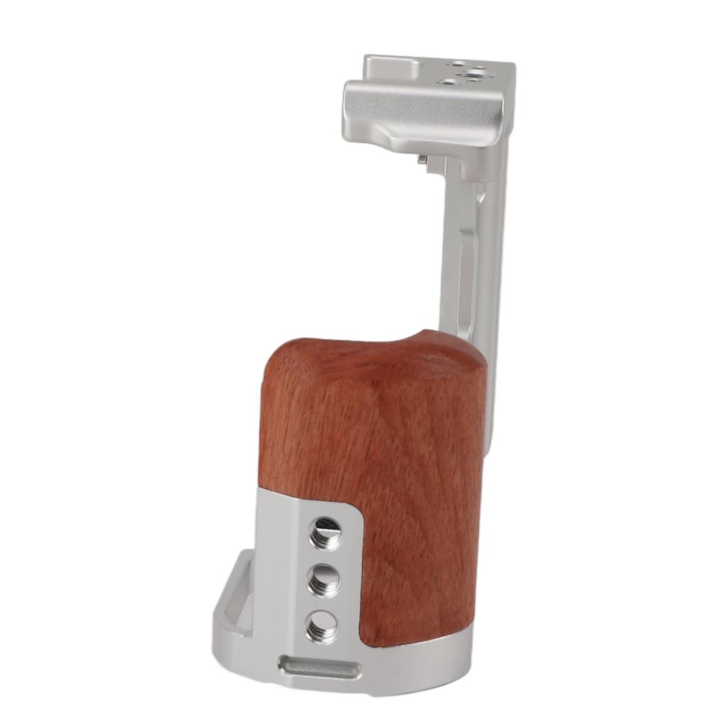 Camera Cage with Wood Handle Anodized Anti Slip Easy To Install Camera Video Cage for Nikon ZFC Silver