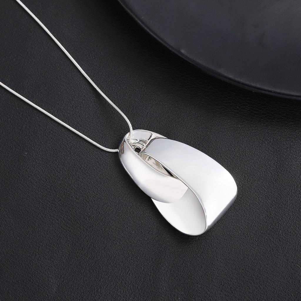 Необычный геометрический кулон-кольцо, позолоченный, серебристый, мужская и женская мода, универсальное сплавное колье "змеиная кость"