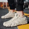 Мужская новая всесезонная повседневная трендовая универсальная обувь на толстой подошве, для ежедневной носки, удобная, дышащая, однотонная, из мухи-ткани, спортивная обувь